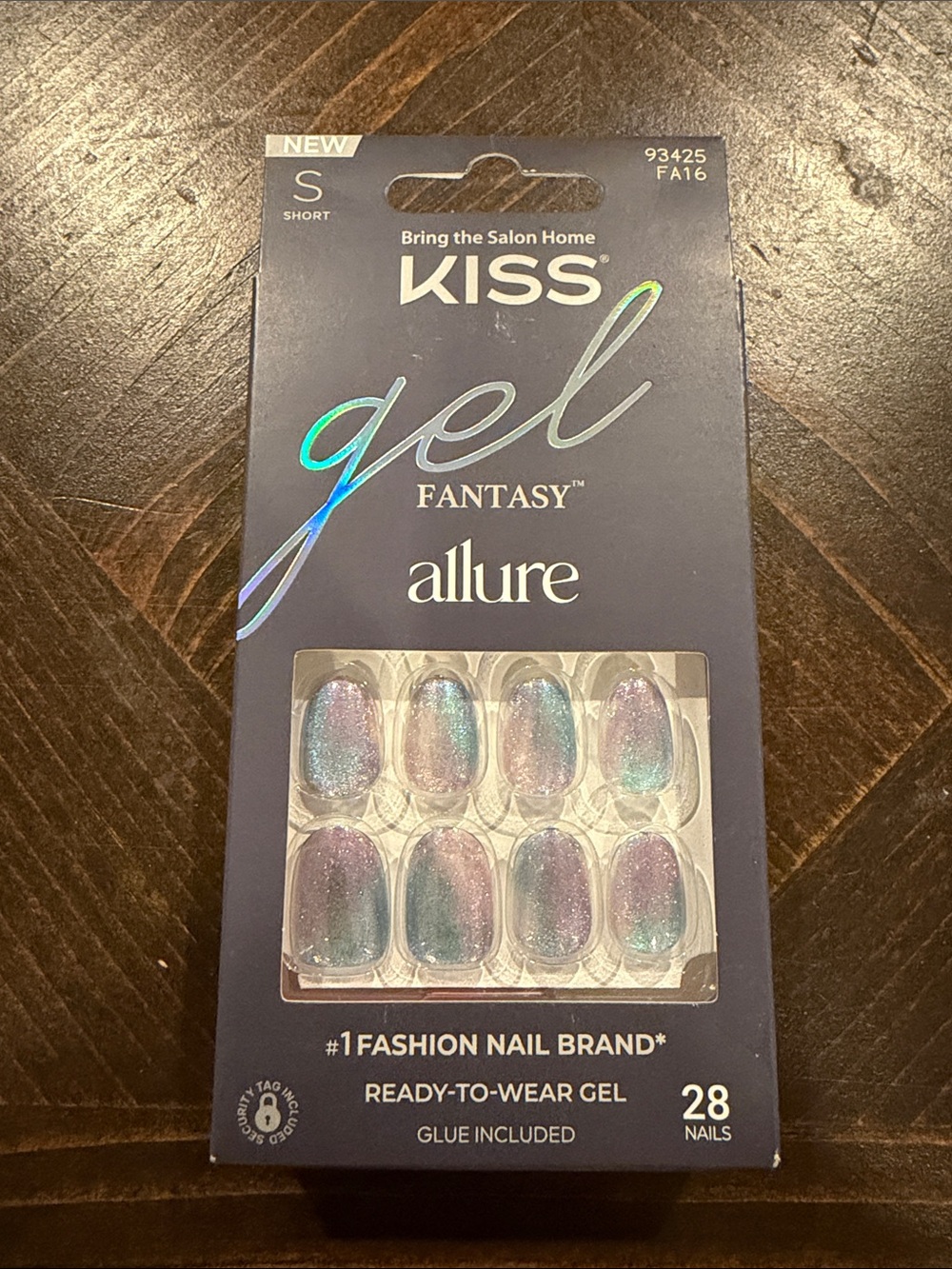 KISS Gel Fantasy Allure Press-On Nails - Iridescent Purple & Blue